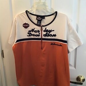 Harley-Davidson Orange and White T-Shirt